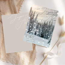 Winter Wonderland Woodland Snö Script Bröllop