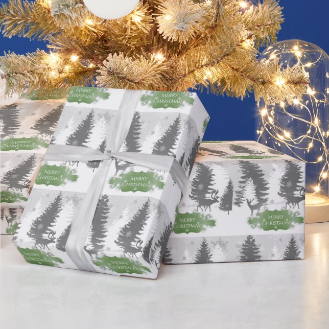 Winter Wonderland Wrapping Papper - Grönt Presentpapper (Helgdagar)