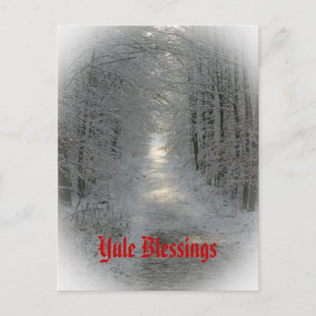 Winter Wonderland Yule/Solstice Helg Vykort (Framsida)