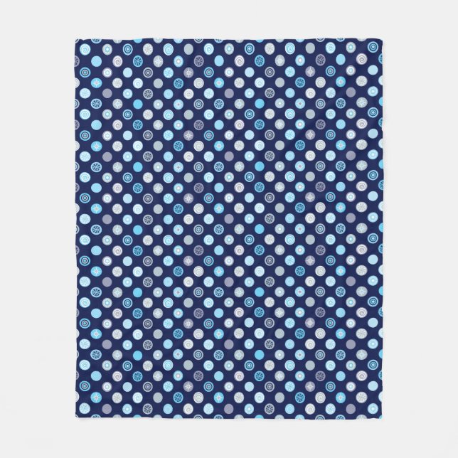 Winter Wonders Blue Dot Mönster Fleece Blanket (Framsidan)