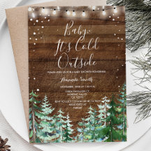Winter Wood Baby Det är Kall utanför babyskabinka