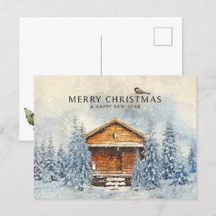 Winter Wood House och Gräs Helg Vykort