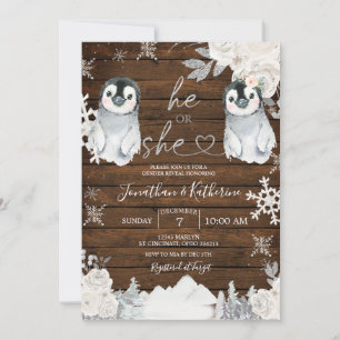 Winter Wood Penguin Gender visar att han eller hon Inbjudningar