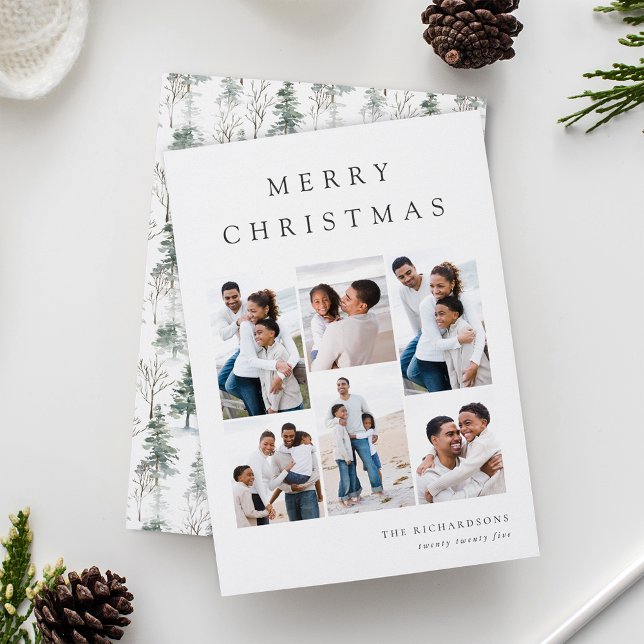 Winter Woodland 6 Photo Grid Collage Julkort (Skapare uppladdad)