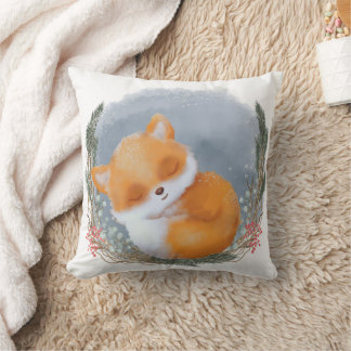 Winter Woodland Animal Sleeping Baby Fox Kudde