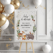 Winter Woodland Animals Baby Det är Kall, välkomme