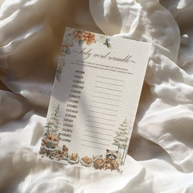 Winter Woodland Animals Baby Ord Scramble-spel (Skapare uppladdad)