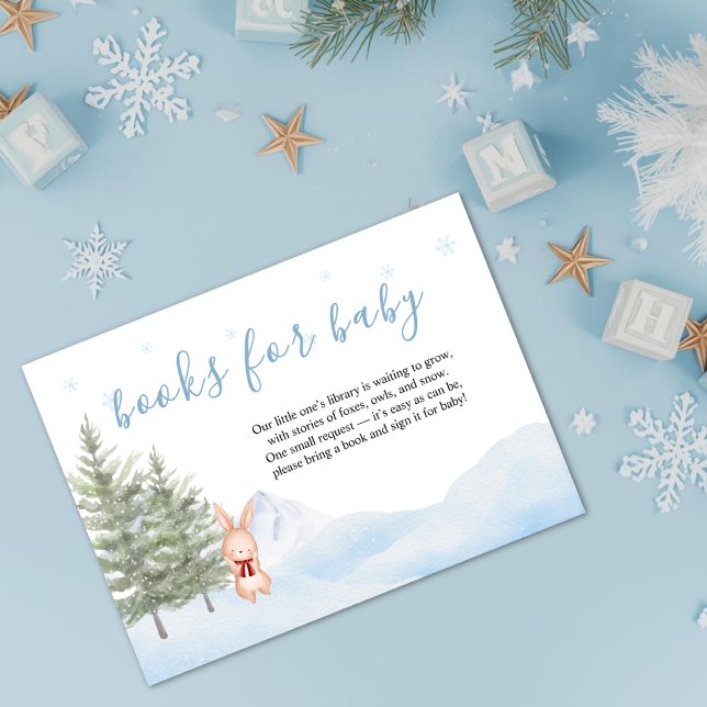 Winter Woodland Animals Baby Shower Books For Baby Tilläggskort (Skapare uppladdad)