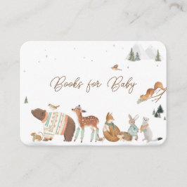 Winter Woodland Animals Forest Baby Shower Books Tilläggskort