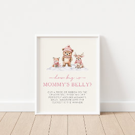 Winter Woodland Animals Hur stor är Mamma Belly Poster