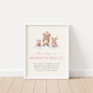 Winter Woodland Animals Hur stor är Mamma Belly Poster