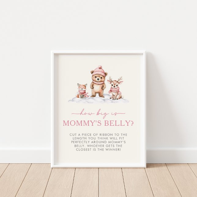 Winter Woodland Animals Hur stor är Mamma Belly Poster (Skapare uppladdad)