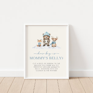 Winter Woodland Animals Hur stor är Mamma Belly Poster