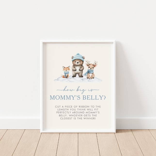 Winter Woodland Animals Hur stor är Mamma Belly Poster (Skapare uppladdad)