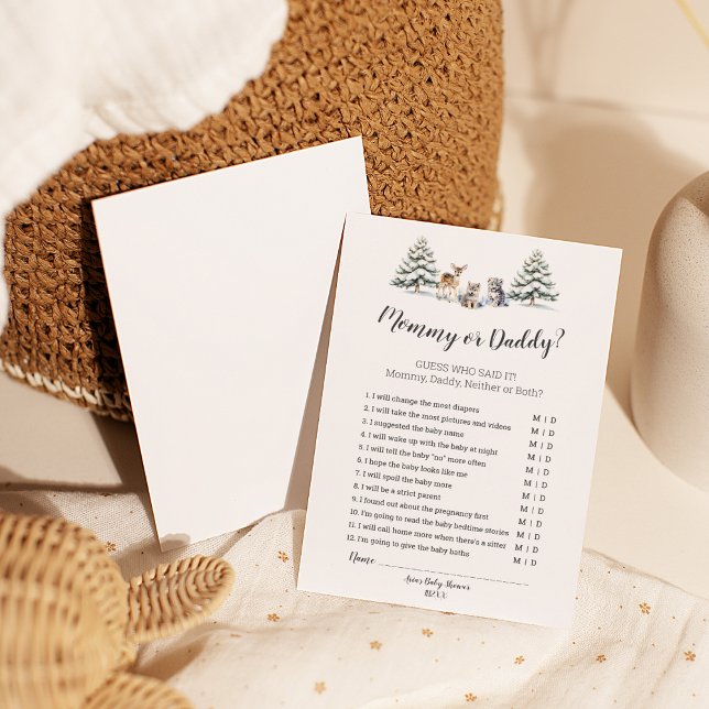 Winter Woodland Animals Shower Mamma eller pappa G Flygblad (Skapare uppladdad)