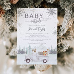 Winter Woodland Baby Det är Kall utanför babyskabu Inbjudningar<br><div class="desc">Den här söta inbjudan till babyduschen på vintern är perfekt för ett baby. Det är kall utanför temavyn. Utformningen har vackra vattenfärgade trädsdjur i en gård i lastbil omgiven av bergen träd och snöflingor som mamma och gäster säkert kommer att besöka kärlek. Anpassa med all information om babyduschen.</div>