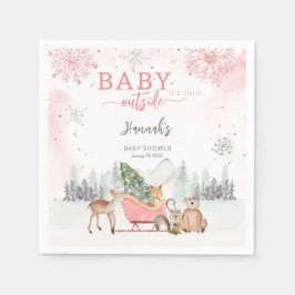 Winter Woodland Baby Det är Kall utanför babyskabu Pappersservett