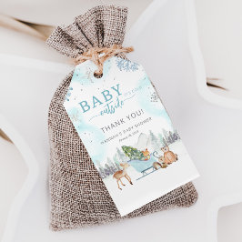 Winter Woodland Baby Det är Kall utanför babyskabu Presentetikett