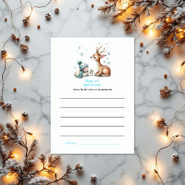 Winter Woodland Baby Det är Kall utanför babyskabu Rådkort