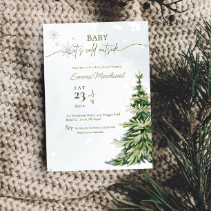 Winter Woodland Baby, det är Kall Utsidan av babyd Inbjudningar