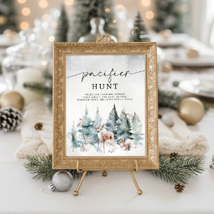 Winter Woodland Baby Kall utanför Nappar Hunt Poster