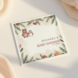 Winter Woodland Baby Shower Napkins Pappersservett