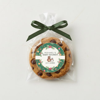 Winter Woodland Baby Shower Runt Klistermärke