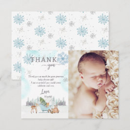 Winter Woodland Baby sitt Kall utanför Shower Phot Tack Kort