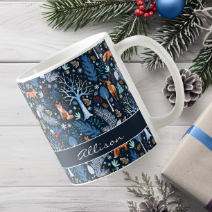 Winter Woodland Blue/Guld ID785 Kaffemugg