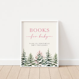 Winter Woodland Bokar för Baby Sign Poster