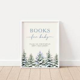 Winter Woodland Bokar för Baby Sign Poster