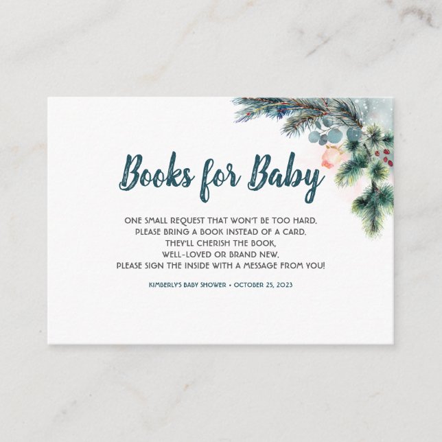 Winter Woodland Bokar för Baby Tilläggskort (Framsida)