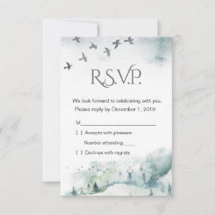 Winter Woodland Bröllop OSA Card Inbjudningar