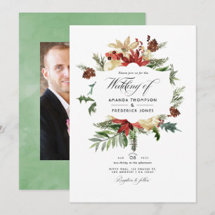 Winter Woodland Bröllop Photo Inbjudningar