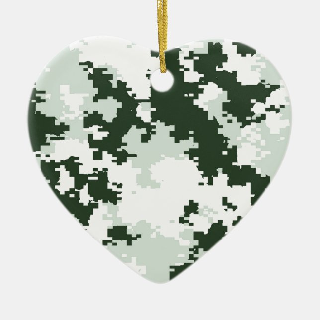 Winter Woodland Camo Julgransprydnad Keramik (Framsidan)