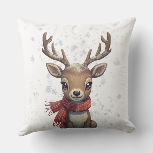 Winter Woodland Deer Pillow Kudde (Baksida)