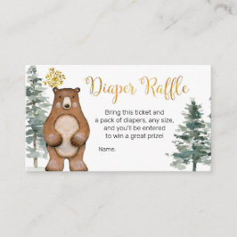 Winter Woodland Diaper Raffle-kuvert Tilläggskort