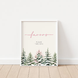 Winter Woodland Favors-tecken Poster