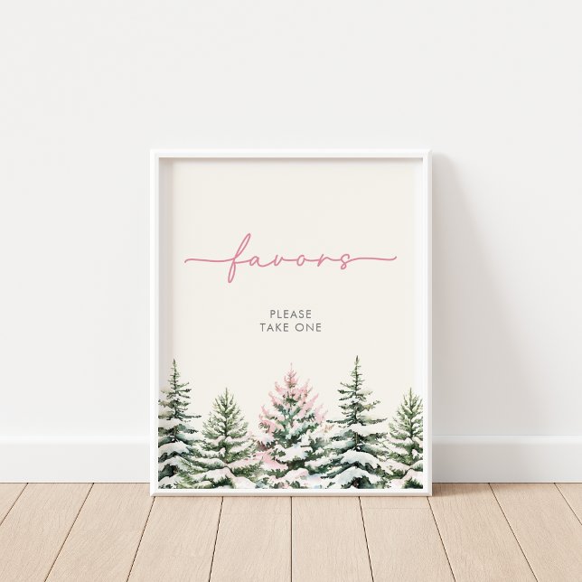 Winter Woodland Favors-tecken Poster (Skapare uppladdad)