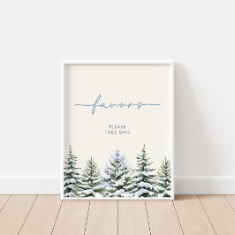 Winter Woodland Favors-tecken Poster
