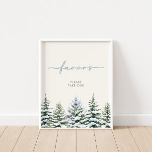 Winter Woodland Favors-tecken Poster