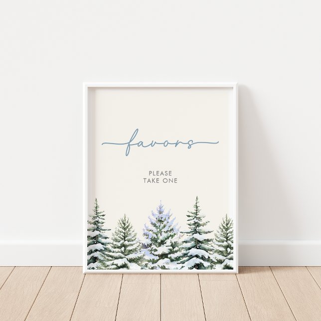 Winter Woodland Favors-tecken Poster (Skapare uppladdad)