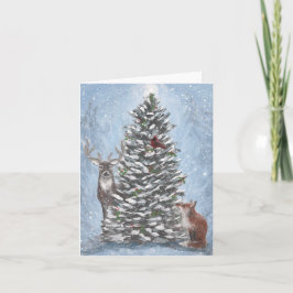 Winter Woodland Folded Card Meddelande