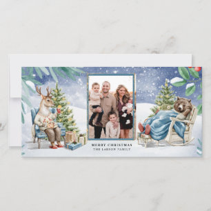 Winter Woodland Forest Animals Julkort