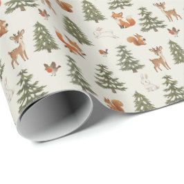 Winter Woodland Forest Animals Small Christmas Presentpapper