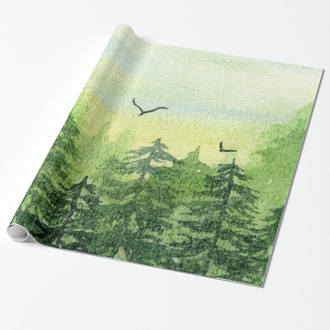 Winter Woodland,Forest Birds Presentpapper (Utrullad)