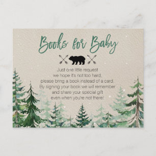 Winter Woodland Forest Bokar för Baby Vykort