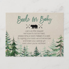 Winter Woodland Forest Bokar för Baby Vykort