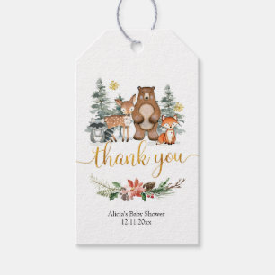 Winter Woodland Forest Favor Gift Märkre Presentetikett