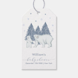 Winter Woodland Forest Polar Bear Baby Shower  Presentetikett